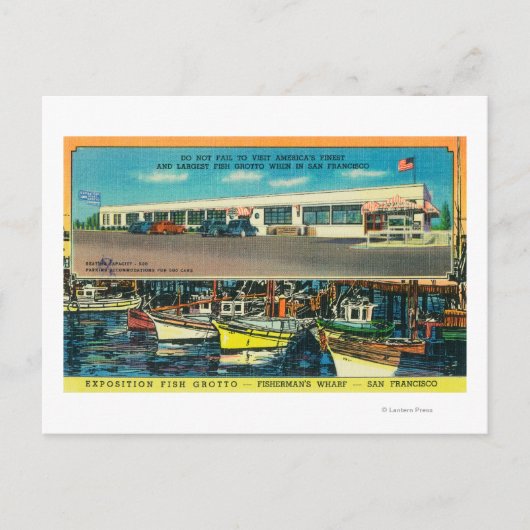 Carte Postale Vue de la grotte de poisson d'exposition (Devant)