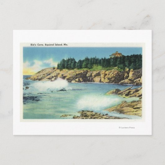 Carte Postale Vue de la grotte des enfants à Squirrel Island (Devant)