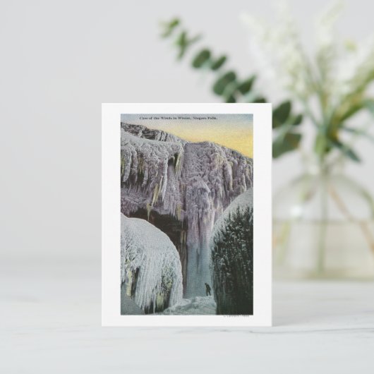 Carte Postale Vue de la grotte des vents en hiver (Debout devant)