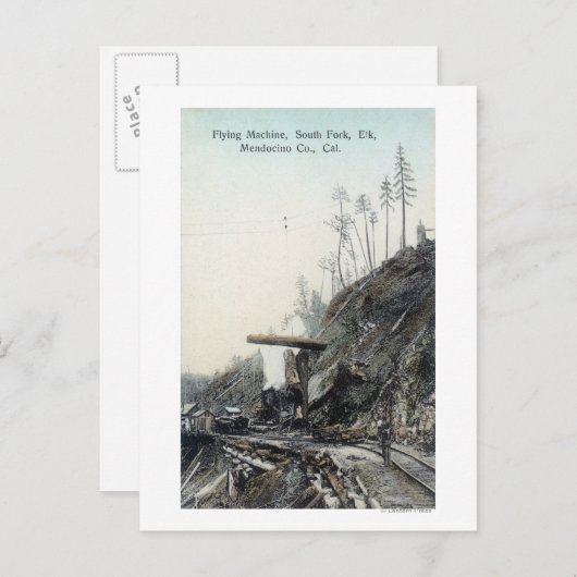 Carte Postale Vue de la machine à voler, South ForkElk, CA (Devant / Derrière)