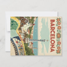 Vue de la mosaïque de Barcelone avec style Gaudí