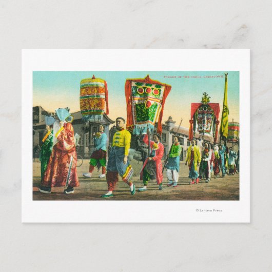 Carte Postale Vue de la parade des Tongs, Chinatown (Devant)