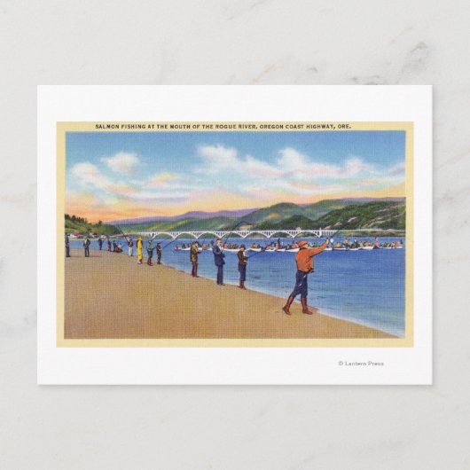 Carte Postale Vue de la pêche Saumon des pêcheurs (Devant)