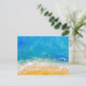 Carte Postale Vue de la plage à l'aquarelle (Debout devant)