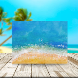 Carte Postale Vue de la plage à l'aquarelle