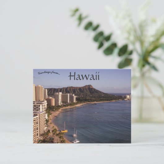 Carte Postale Vue De La Plage De Waikiki Honolulu Hawaii (Debout devant)