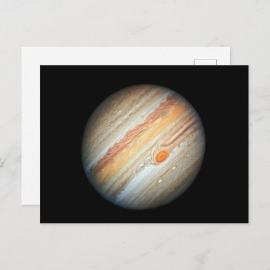 Carte Postale Vue de la planète Jupiter (télescope Hubble) (Devant / Derrière)
