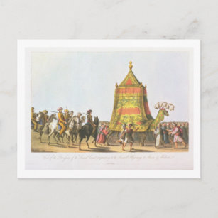 Carte Postale Vue de la procession de la préparation du chameau 
