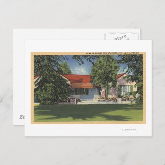 Carte Postale Vue de la résidence de Robert Taylor (Devant / Derrière)