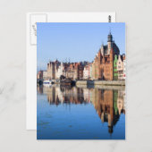 Carte Postale Vue de la rivière Gdansk en Pologne (Devant / Derrière)
