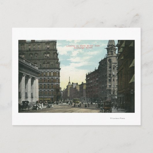 Carte Postale Vue de la rue Exchange sur la rue State (Devant)