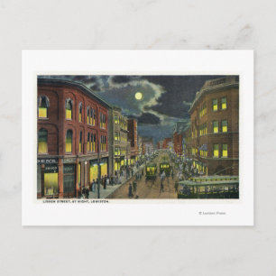 Carte Postale Vue de la rue Lisbonne la nuit