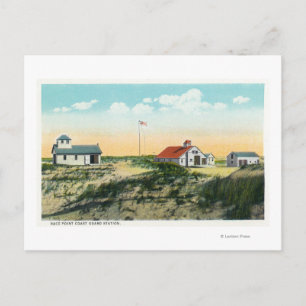 Carte Postale Vue de la station de la Garde côtière de Race Poin