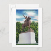 Carte Postale Vue de la statue du général John Stark (Devant / Derrière)