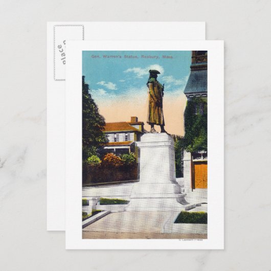 Carte Postale Vue de la statue du général Warren (Devant / Derrière)