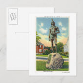 Carte Postale Vue de la Statue Massasoit # 2 (Devant / Derrière)