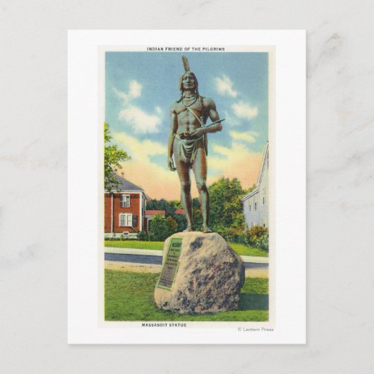 Carte Postale Vue de la Statue Massasoit # 2 (Devant)