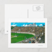 Carte Postale Vue de la troisième ligne de base du baseball muni (Devant / Derrière)