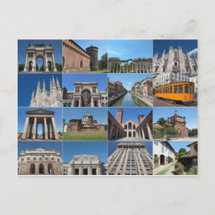 Carte Postale Vue de la ville de Milan Milano en Italie