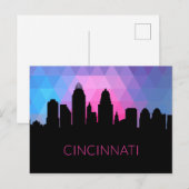 Carte Postale Vue de la ville du paysage géométrique | Cincinnat (Devant / Derrière)