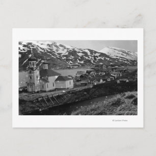 Carte Postale Vue de la ville d'Unalaska, Alaska Photographie