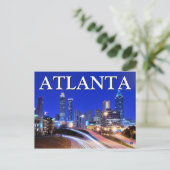 Carte Postale Vue de la ville la nuit | Atlanta, Géorgie (Debout devant)