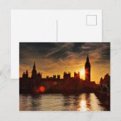 Carte Postale Vue de la ville la nuit | Londres, Angleterre (Devant / Derrière)