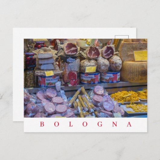 Carte Postale Vue de la vitrine d'un magasin de nourriture à Bol (Devant / Derrière)