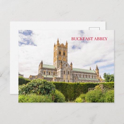Carte postale vue de l'abbaye de Buckfast (Devant / Derrière)