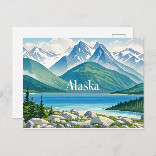 Carte Postale vue de l'alaska (Devant / Derrière)