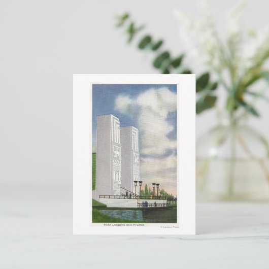 Carte Postale Vue de l'atterrissage et des pylônes (Debout devant)