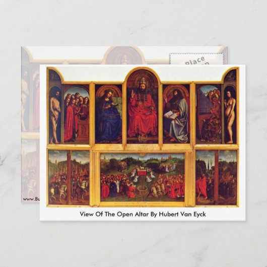 Carte Postale Vue De L'Autel Ouvert Par Hubert Van Eyck (Devant / Derrière)