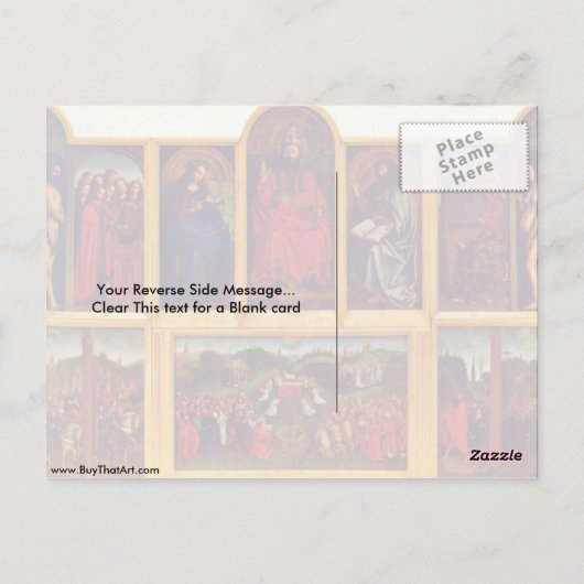 Carte Postale Vue De L'Autel Ouvert Par Hubert Van Eyck (Dos)