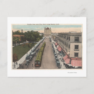 Carte Postale Vue de l'avenue Pacific et de l'hôtel de ville