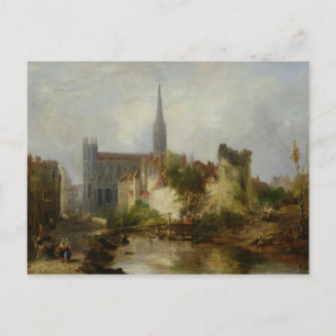 Carte Postale Vue de l'église Saint-Pierre, Caen, 1841