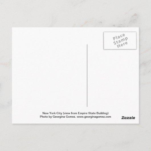 Carte Postale Vue de l'Empire State Building, NYC (Dos)