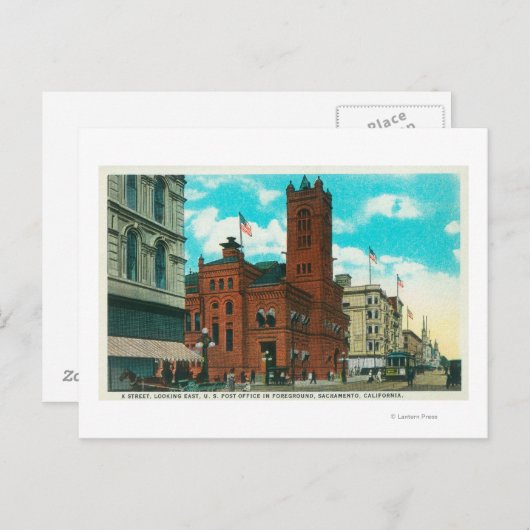 Carte Postale Vue de l'est de K St. Regard sur la poste (Devant / Derrière)