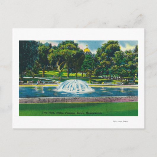 Carte Postale Vue de l'étang de grenouille commun de Boston (Devant)