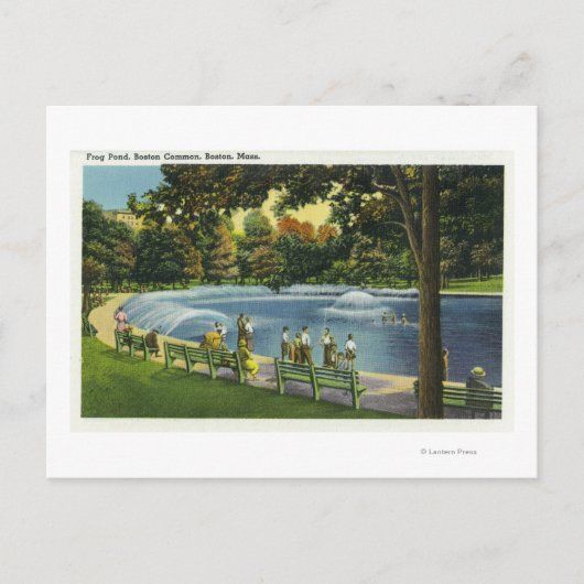 Carte Postale Vue de l'étang de grenouille commun de Boston (Devant)
