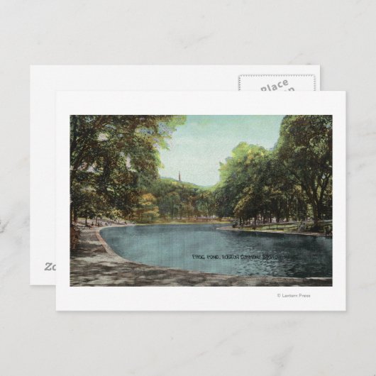 Carte Postale Vue de l'étang de grenouille commune de Boston # 2 (Devant / Derrière)