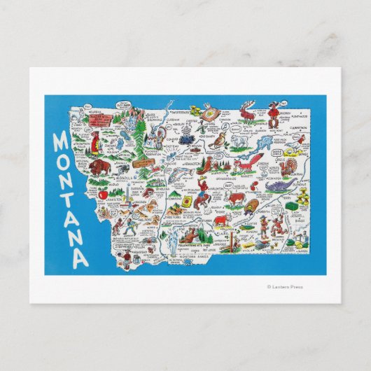 Carte Postale Vue de l'état avec des dessins, des points Pittore (Devant)