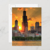 Carte Postale Vue de l'horizon de Chicago depuis Adler (Devant / Derrière)