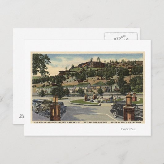 Carte Postale Vue de l'hôtel principal à Richardson Springs (Devant / Derrière)