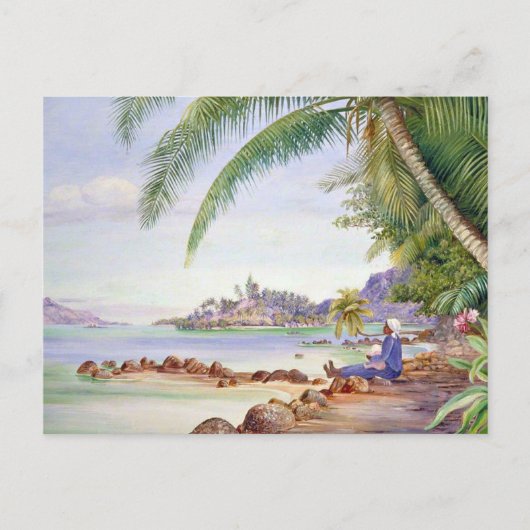 Carte Postale Vue de l'île ronde, tableau de Marianne North, (Devant)