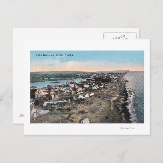 Carte Postale Vue de l'oeil de l'oiseau de TownNome, AK (Devant / Derrière)