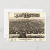 Carte Postale Vue de l'oeil des oiseaux de Kalamazoo, Michigan ( (Devant / Derrière)