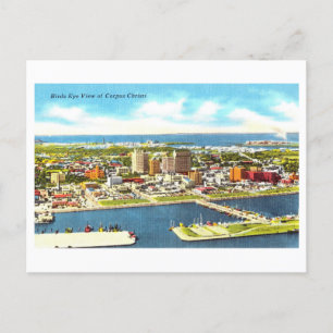Carte Postale Vue de l'oeil d'oiseaux de Corpus Christi, Texas, 