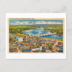 Carte Postale Vue de l'oeil d'oiseaux de Hartford, Connecticut, 