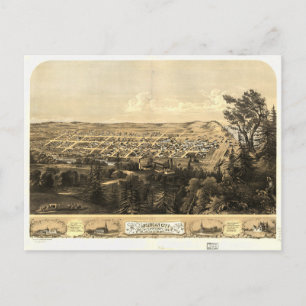 Carte Postale Vue de l'oeil d'oiseaux de Michigan City, Indiana