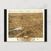 Carte Postale Vue de l'oeil d'oiseaux de Naperville (1869) (Devant)